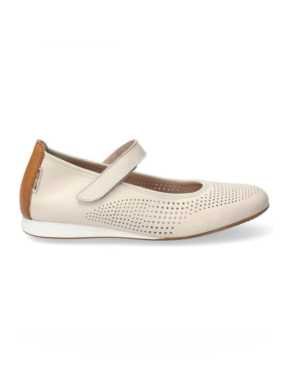 Mephisto Betty Perf Genuine Leather Mary Jane Flats in Fog Size 6